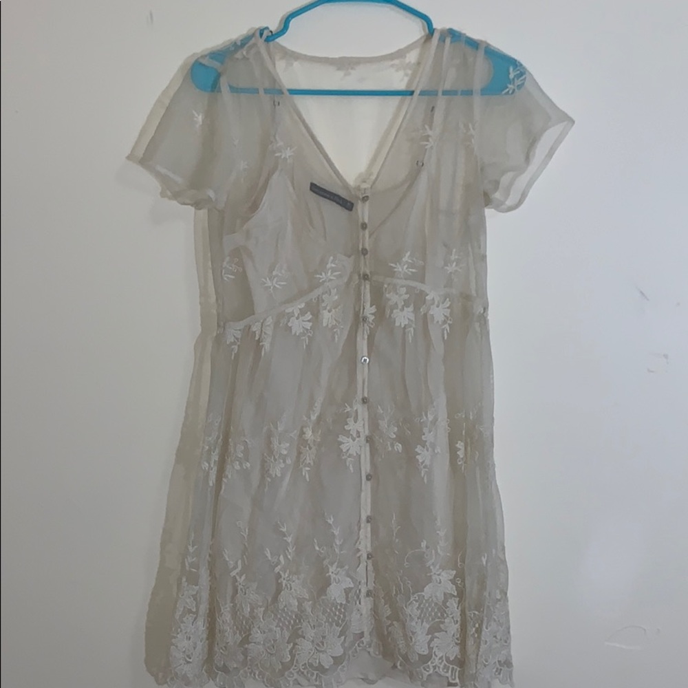 embroidered mini-dress